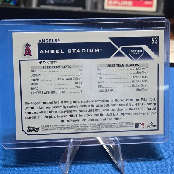2023 Topps #93 Los Angeles Angels (Team Card) Royal Blue - Picture 2 of 2
